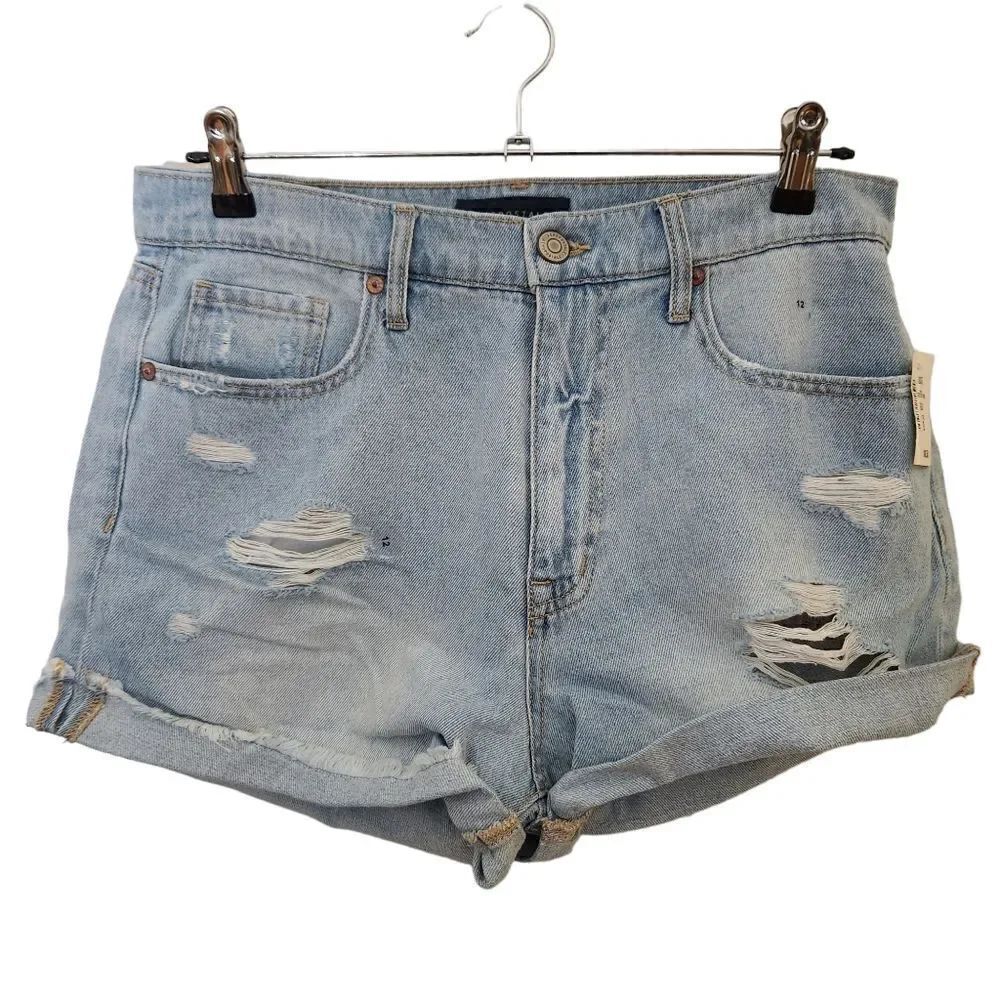 Aeropostale Mom Short Distressed Cuffed Lightwash Size 12